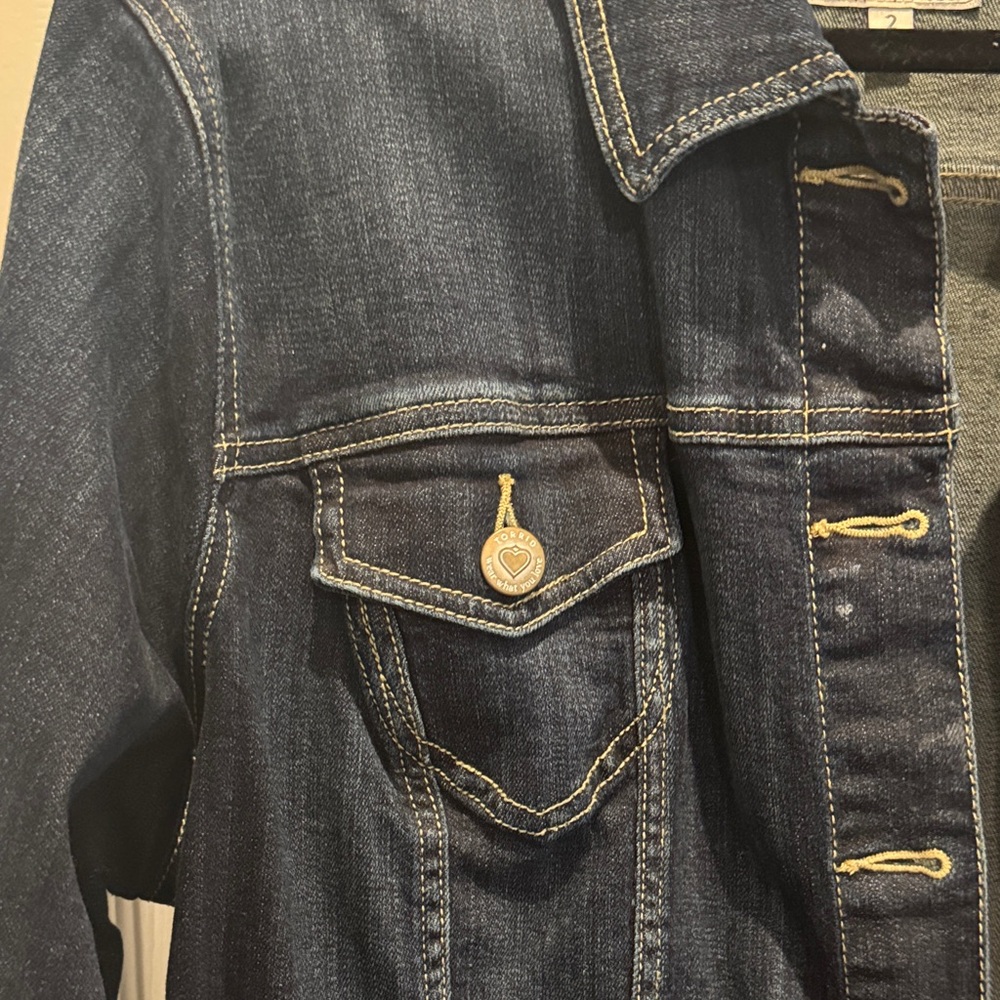 Torrid Dark Denim Jacket With Button Accents - image 3